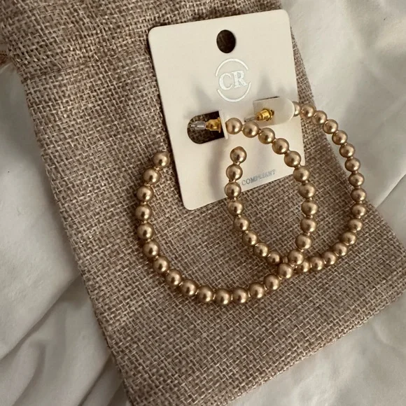 Gold bubble hoop earrings - Picture 2 of 7